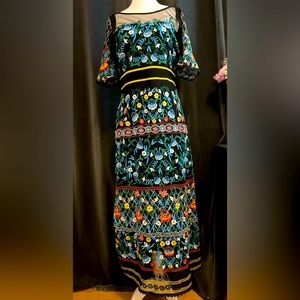 Anthropologie Embroidered Maxi Dress